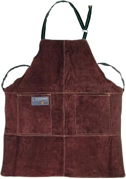 Outset Grill and Kitchen Apron, Brown Leather, 27" x 30"