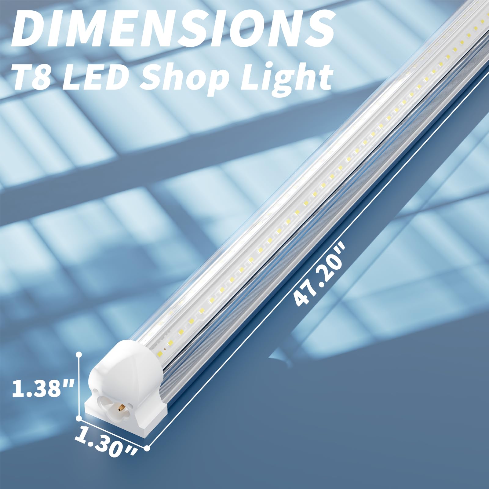 12-Pack T8 LED Shop Light 4FT 42W 6300 Lumen 5000K Daylight 4 Years Warranty Linkable and Plug and — view 3