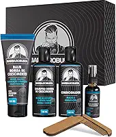 Kit Barba Robusta De Shampoo Condicionador Balm Óleo Pente