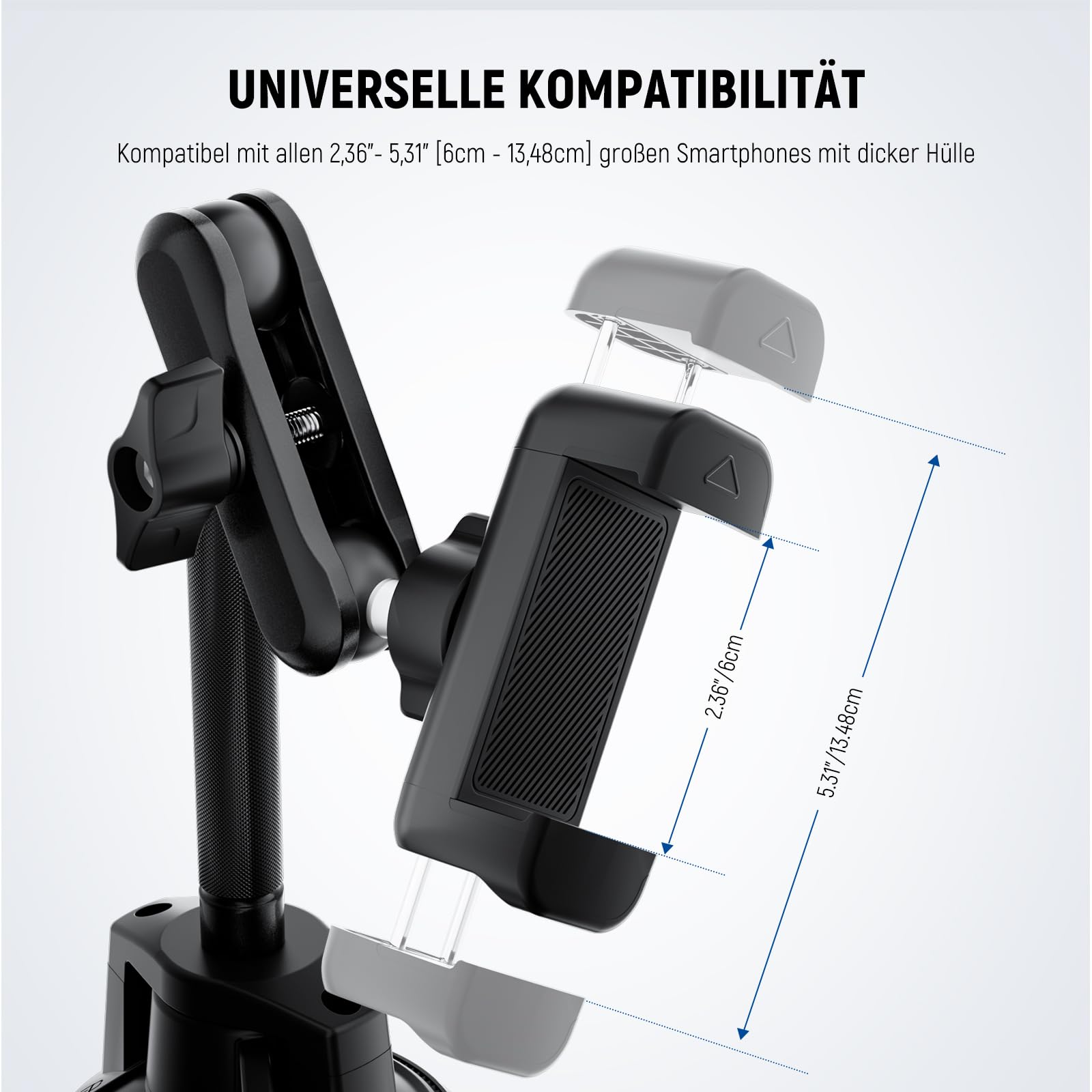 Neewer Auto Handyhalterung 360° drehbare Vakuum Saugnapf Handyhalter aus Metall mit Verlängertem Magic Arm kompatibel mit iPhone Samsung – Bild 6