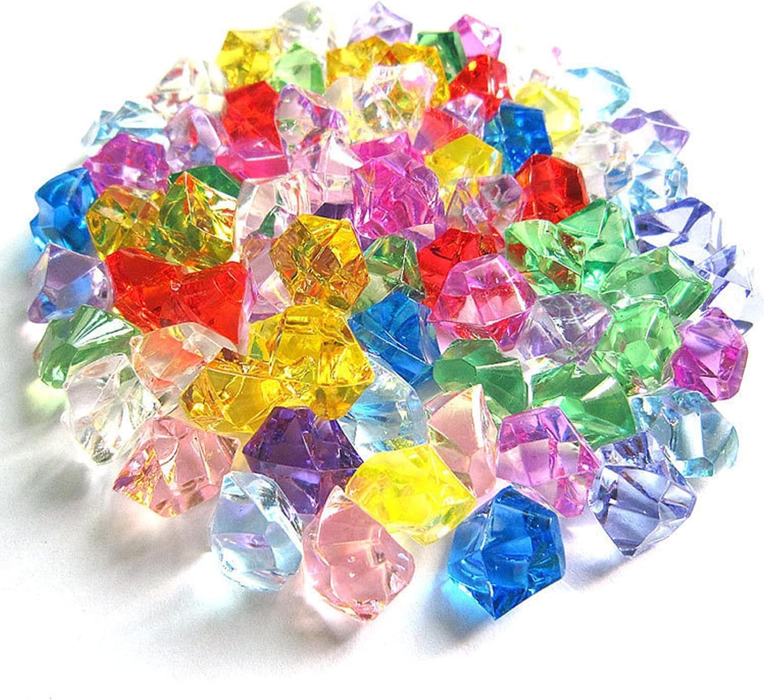 Tazweeq800 Pcs Fake Crushed Ice Rocks, Acrylic Diamond Crystals Fake Diamonds Plastic Clear Ice Cubes Diamond Table Scatters Acrylic Gems for Vase Fillers,Table Scatter, Party Favor, Food Display