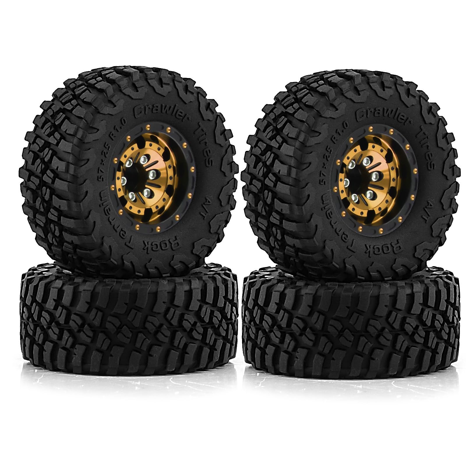 Rccrawler Rims RC Crawler Wheels LAEFINA 57mm RC Crawler Tires & Wheels - 1.0 Inch ...
