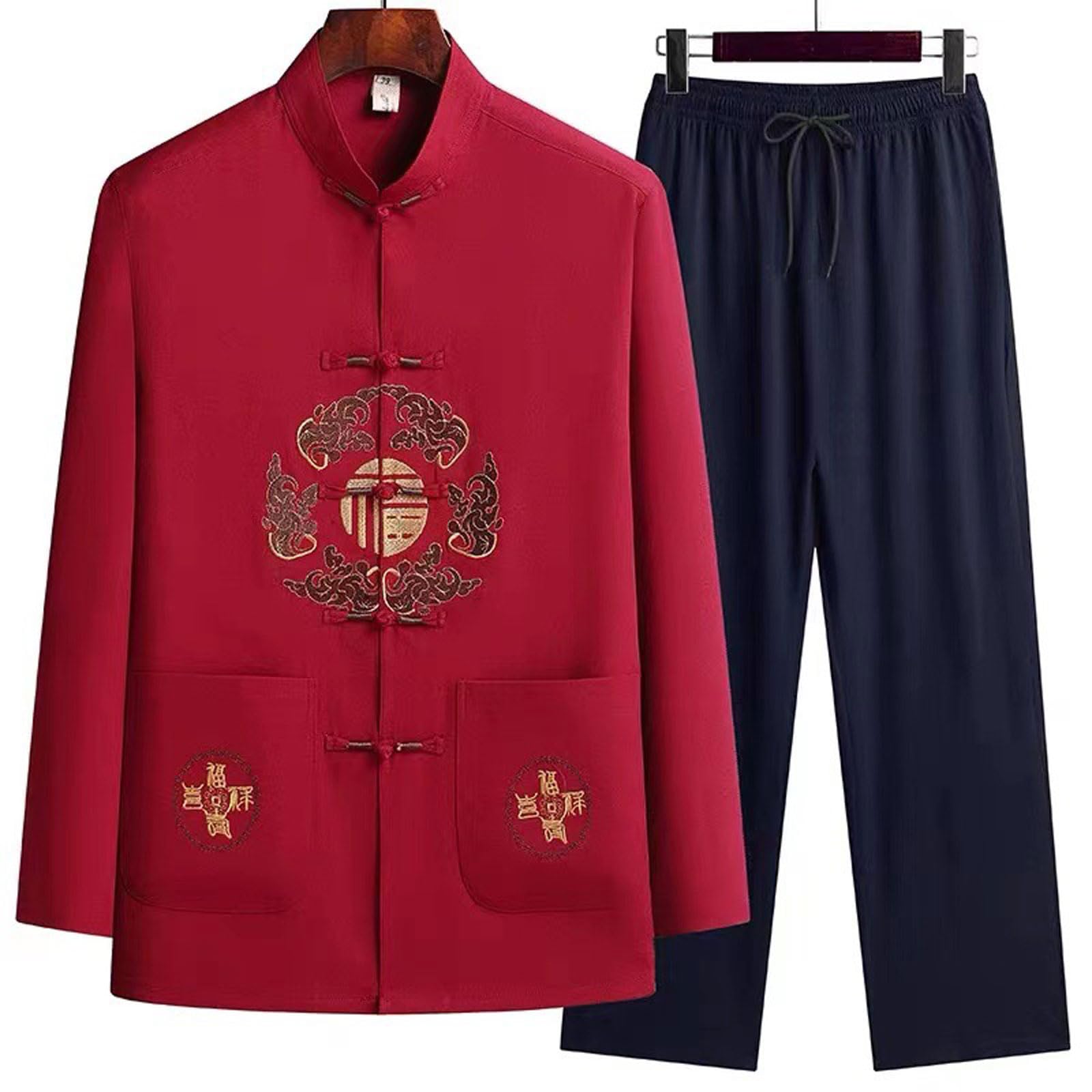 Traje de Tai-Chi y Kung Fu tradicional con camisetas estilo Tang para hombre y mujer