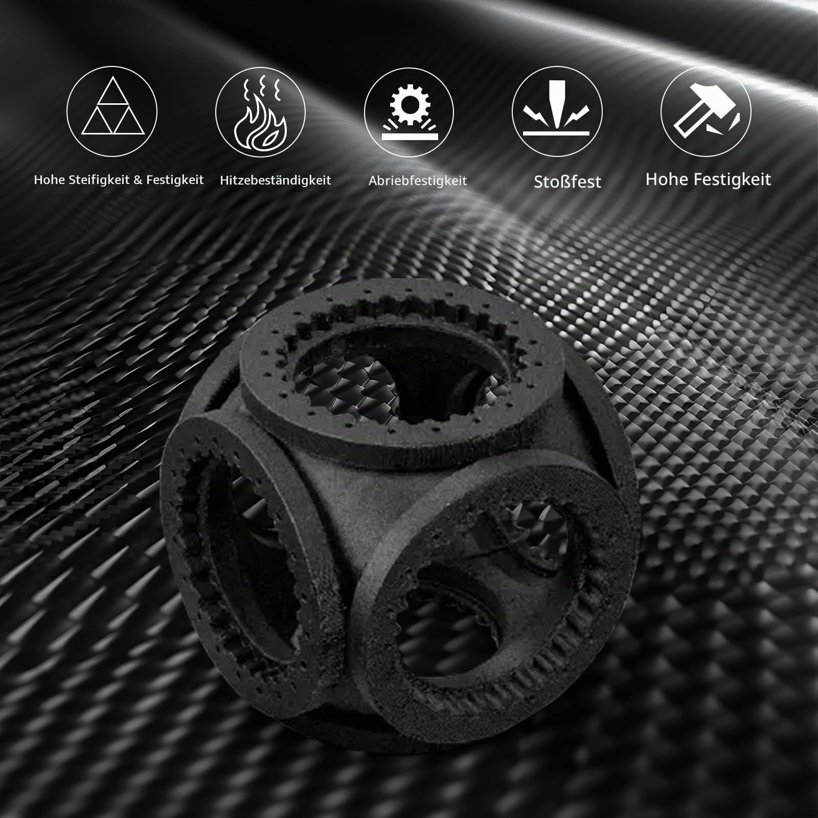 IEMAI Nylon Kohlefaser Filament 2.5Kg, PA6 CF 3D Drucker Filament, Hohe Festigkeit Carbon Fibre 1.75 mm, Maßgenauigkeit +/- 0,02 mm