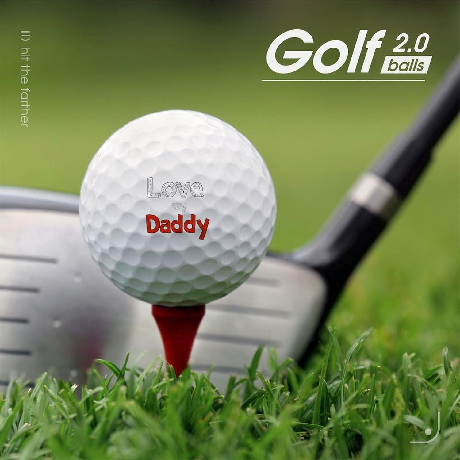 I Love My Daddy Funny Practice Golf Balls Limited Flight Training Ball for Backyard Indoor Outdoor