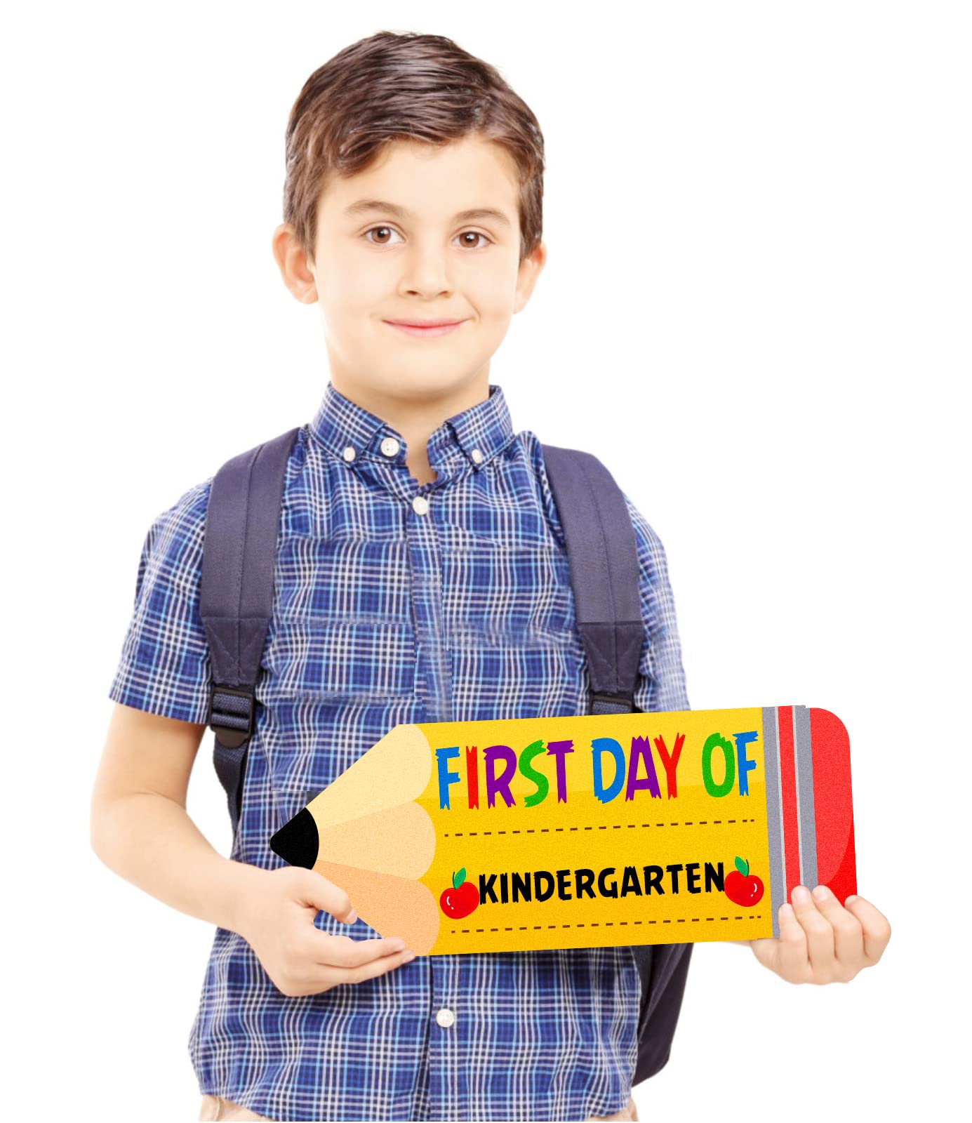 WaaHome Tablica "First & Last Day of School", 14 x 34,8 cm, dwustronna tablica na powrót do szkoły, prezent dla dzieci, dziewcząt, chłopców, na pierwszy dzień przedszkola, 1. klasa