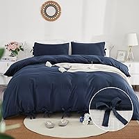 Vista 18 de annadaif - Juego de funda de edredón (algodón, 2-3 piezas (1-2 fundas de almohada, 1 funda de edredón), diseño de lazo ultra suave, para hombres