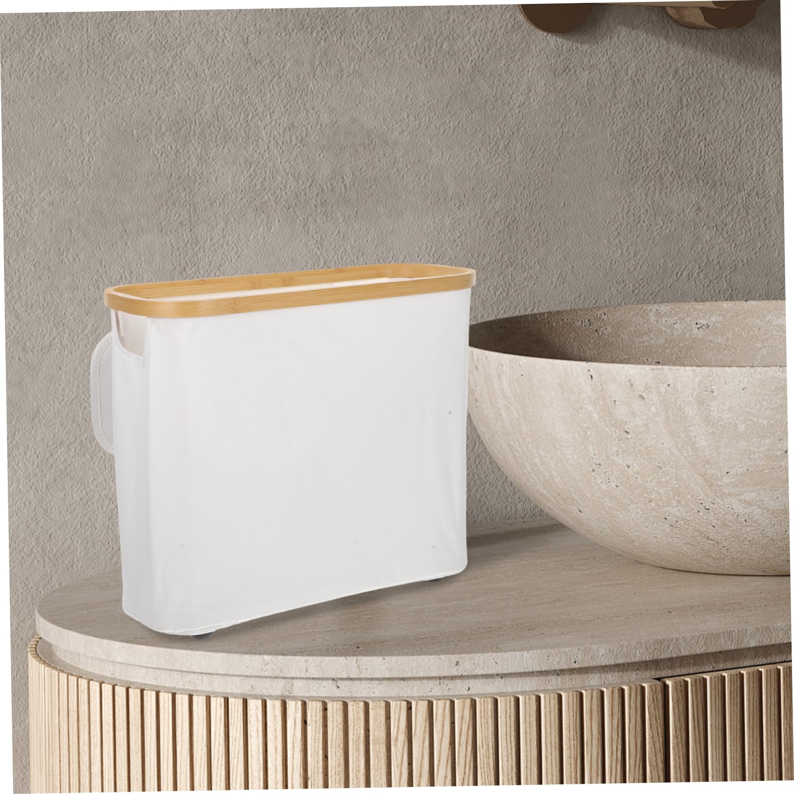 ABOOFAN Toilettenpapierkorb aus Oxfordstoff mit Deckel Faltbar Wasserfest und Pflegeleicht Platzsparende Wc Papierbox für Schlafzimmer und Wohnzimmer