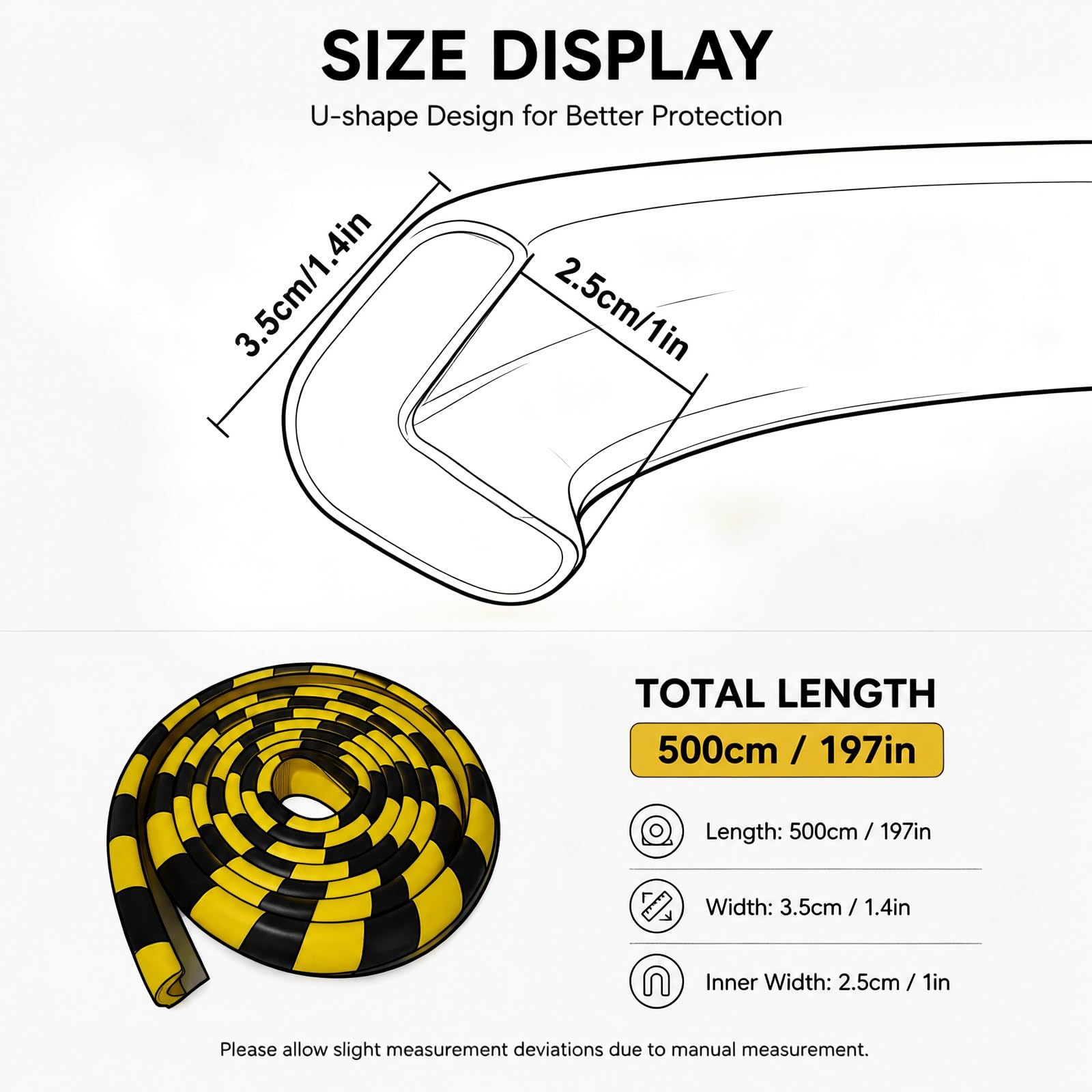 3-Pack Protectores de Esquinas en L Heavy Duty, Parachoques de Espuma de Seguridad Amarillo Negro 60% Caucho, Protector de Bordes Autoadhesivo para Columnas de Almacén, Paredes de Garaje