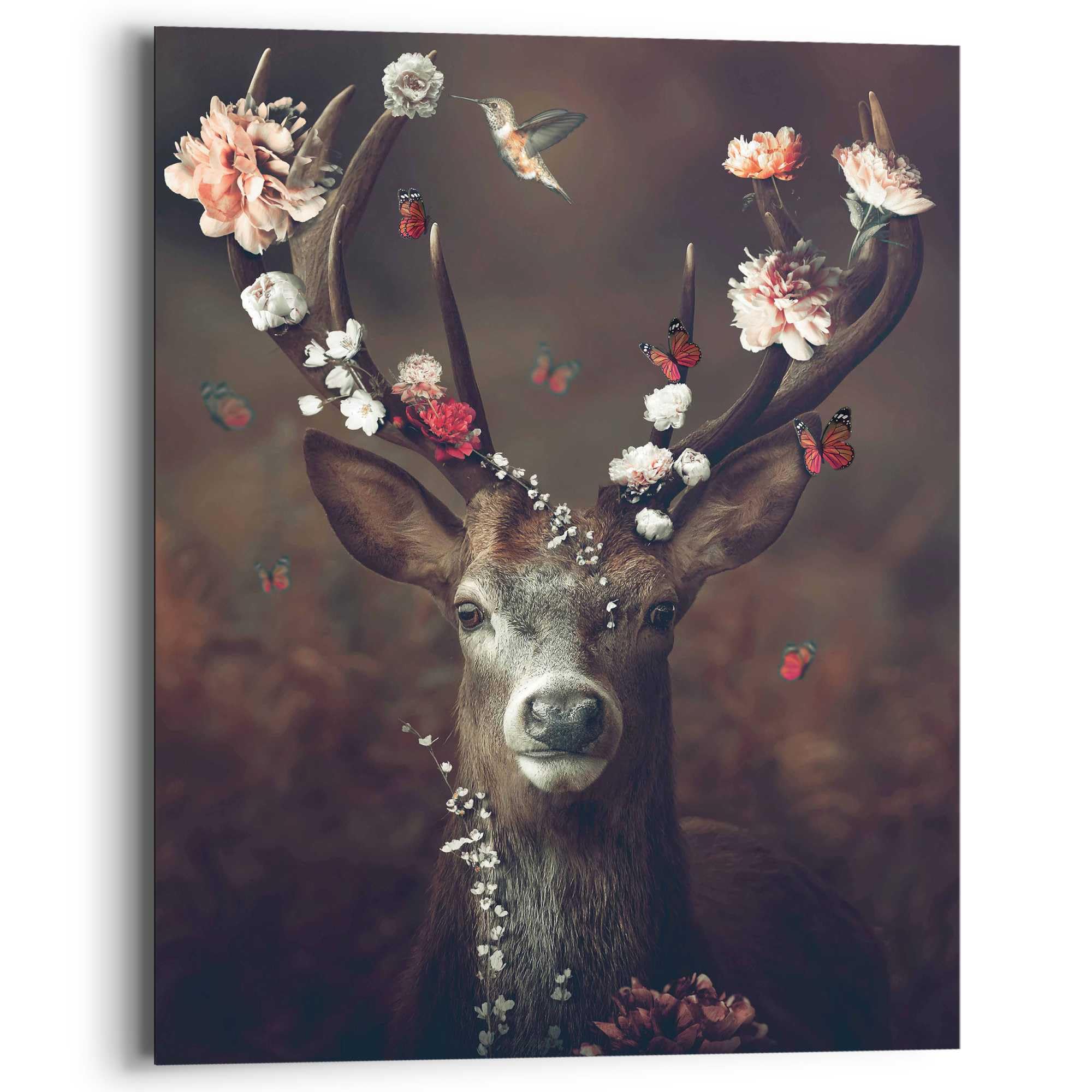 REINDERS Wandbild Hirsch – 50x40 cm, MDF, Braun