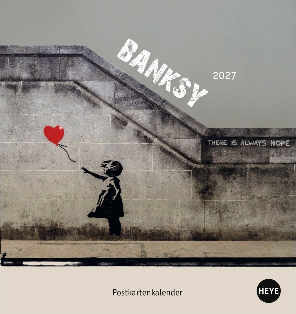 Calendrier Banksy 2027 format compact 16x17 cm pour décorer un petit espace de bureau