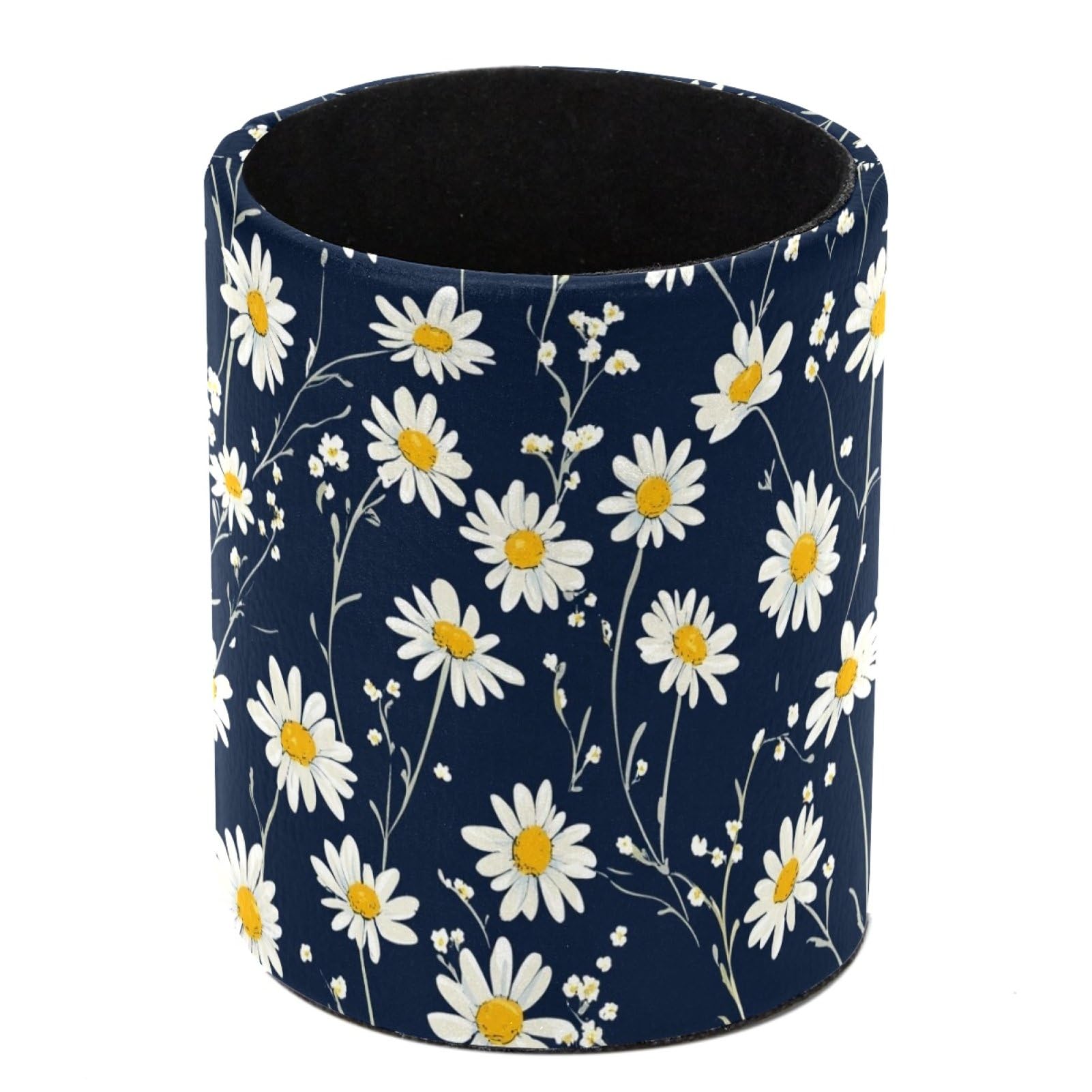 Large Capacity Pen Holder for Desk,Spring Daisy Floral Pencil Holder Makeup Brush Holders, Desk Accessories & Workspace Organizers for Home, School, Office
