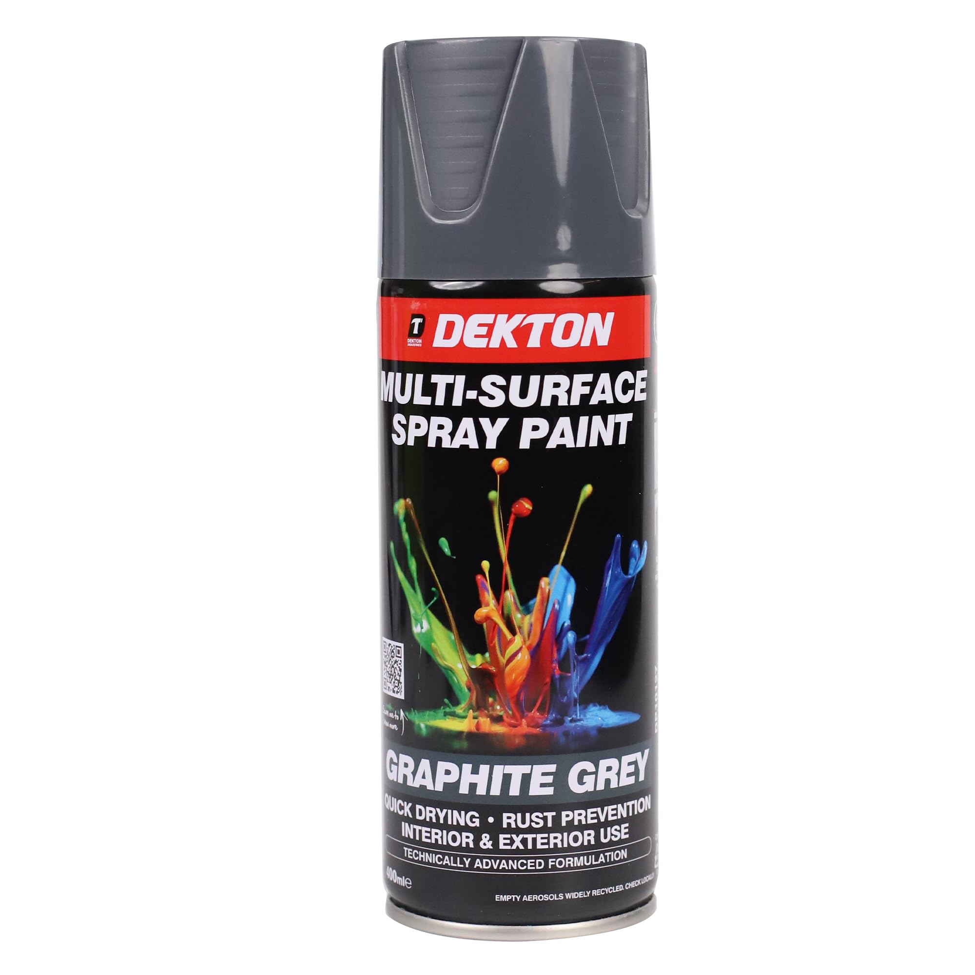 Dekton Quick-Dry Aerosol Spray Paint, Interior And Exterior Usage – Graphite Grey for Metal, Wood, and Plastic |Rust Prevention|Ideal for Fixtures Furniture's Components Projects