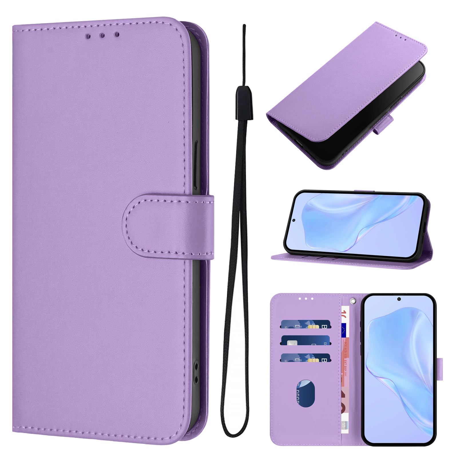 CXTcase Cover Google Pixel 9a, PU Pelle Custodia per Google Pixel 9a [ Kickstand] [Slot per Schede], Portafoglio Custodia Flip Case per Google Pixel 9a, Nero