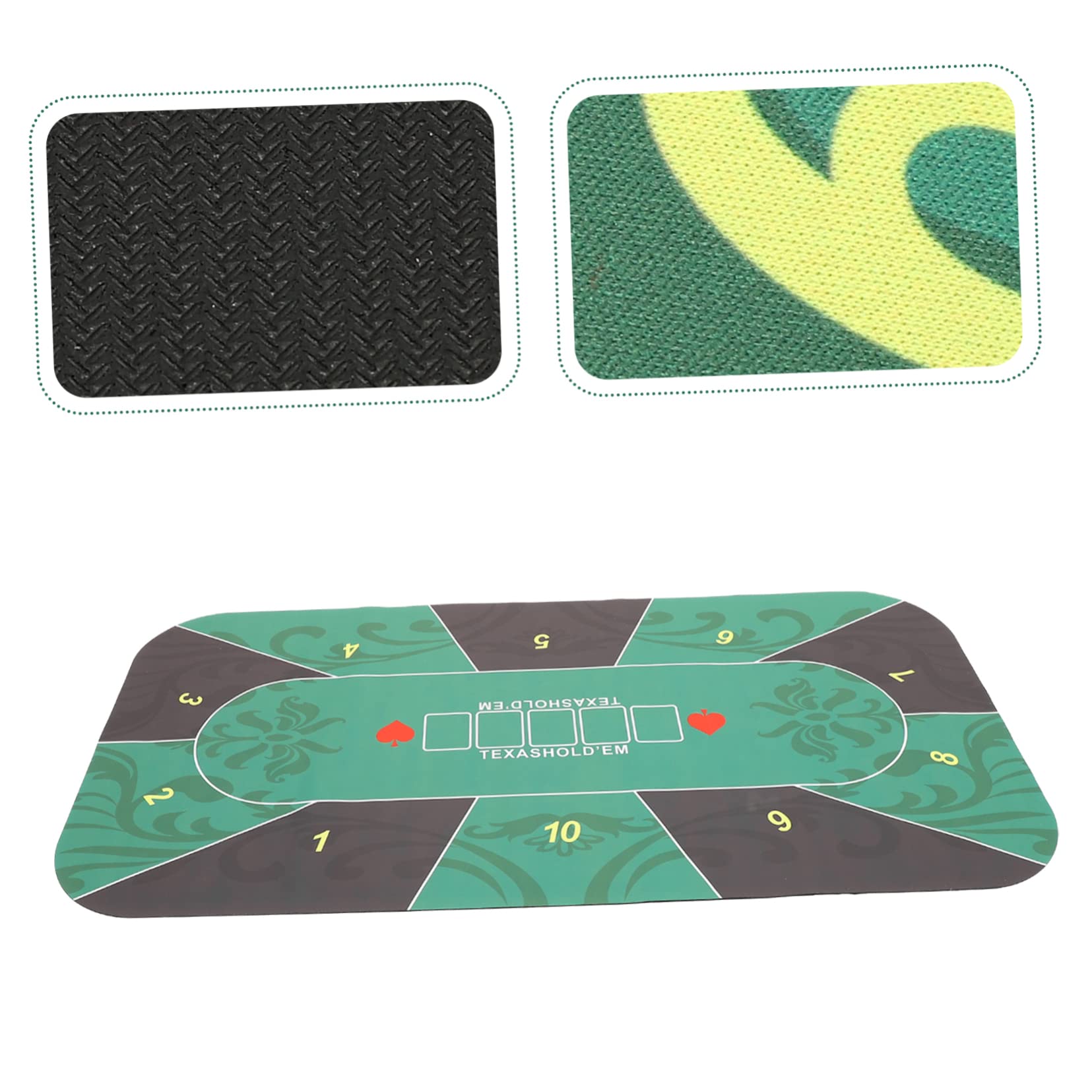 Quadratische Tischdecke aus Grünem Gummi rutschfeste Pokermatte und Pokerkissen Rechteckige Universalmatte für Pokertische für Familienspiele und Rollenspiele Leicht