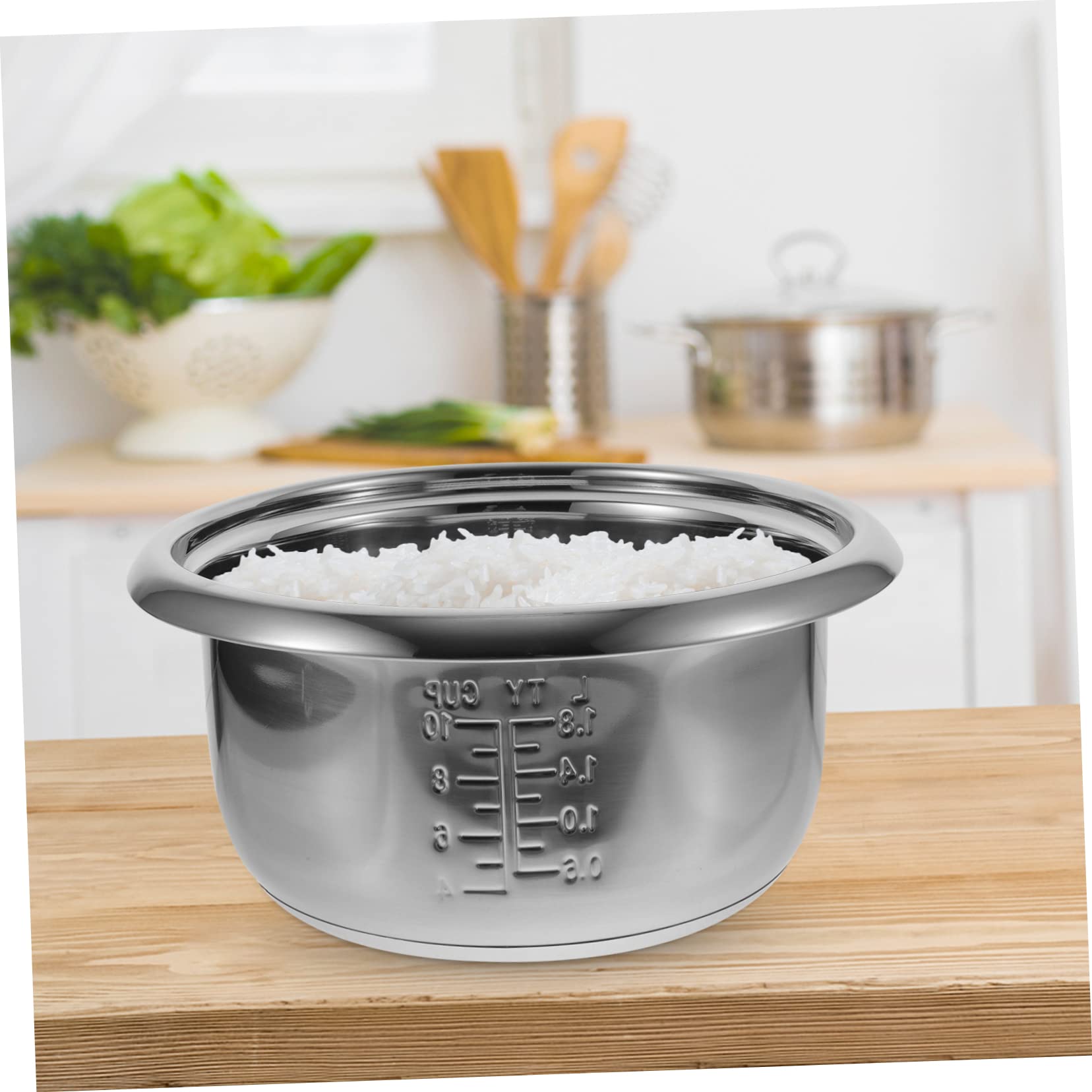 Marmite Intérieure De Cuiseur à Riz 4l en INOX 304 Épais Antiadhésif Polyvalente pour Cuisson De Riz Gâteau Remplacement Ménager
