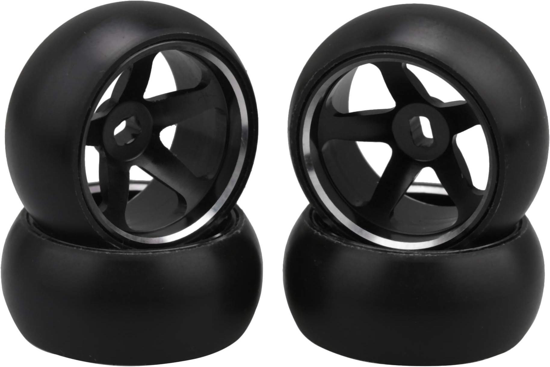 4pcs RC 5 Spoke Wheel Drift Tyre Black Wheel Rims Replacement for WL 1/28 K969 K989 P929 RC Car