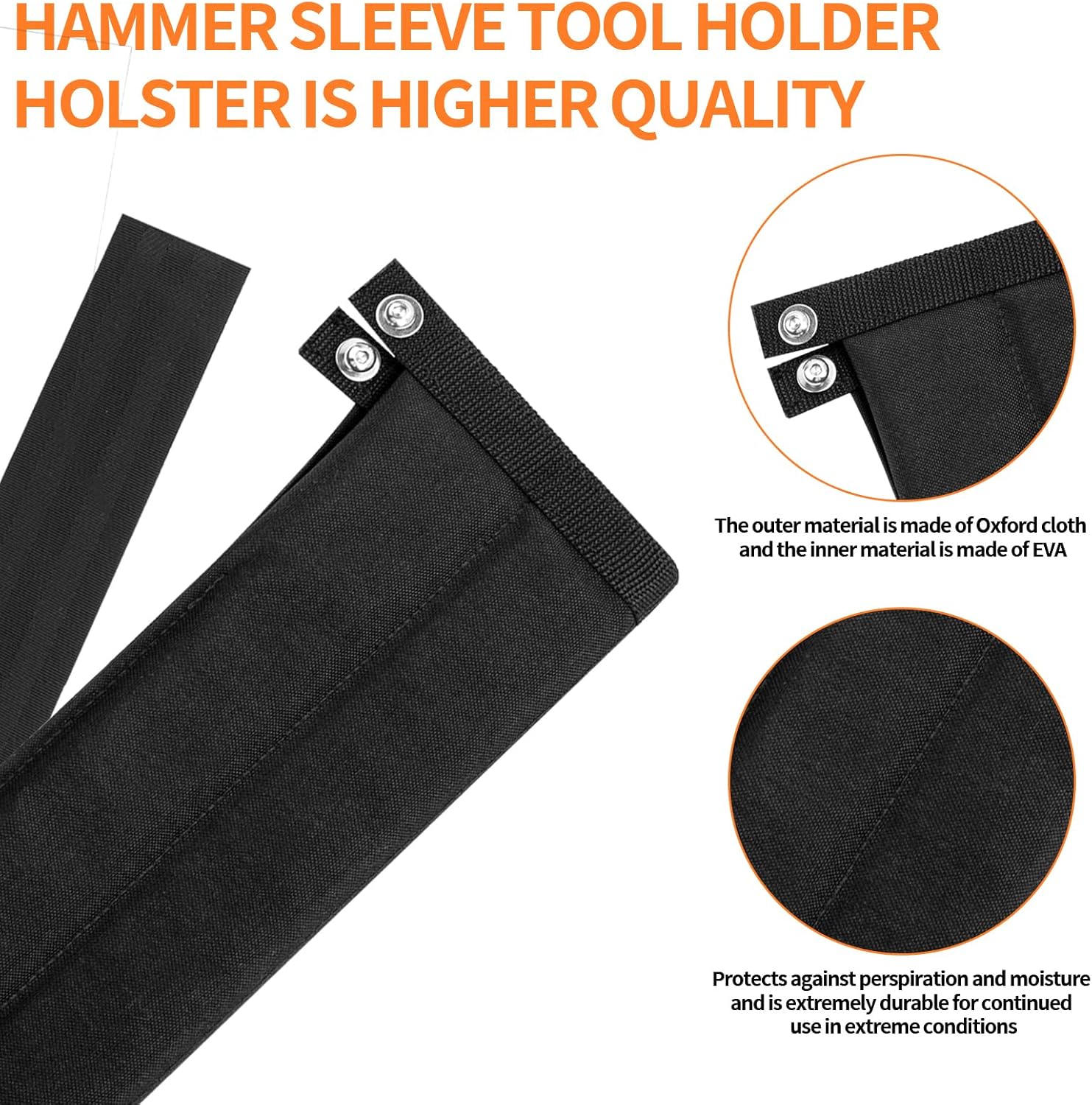 Padded Hammer Holster for Belt Replacement for Diamondback Hammer Sleeve for Tool Belt, Hammer Holster for Tool Belts Can Accommodate Most Hammers of Sizes - Left Handed Hammer Holder for Tool Belts