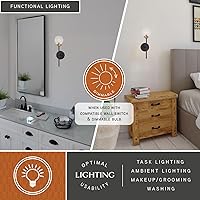 Vista 3 de VAXCEL Orbit 1 - Aplique de pared industrial MCM de latón y bronce aceitado claro globo de cristal transparente