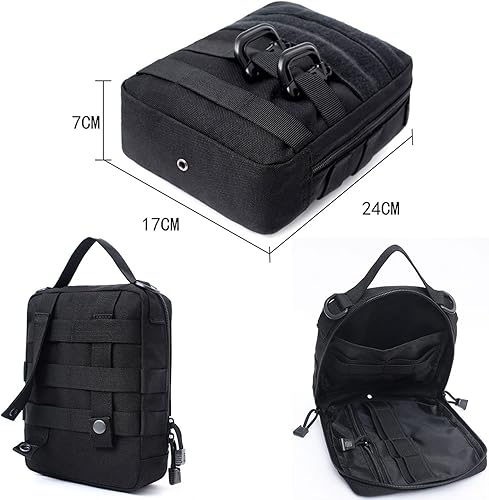 Miniatura 7 de Organizador táctico Molle para respaldo de asiento de automóvil, organizador táctico mejorado para el panel del vehículo con 5 bolsas Molle