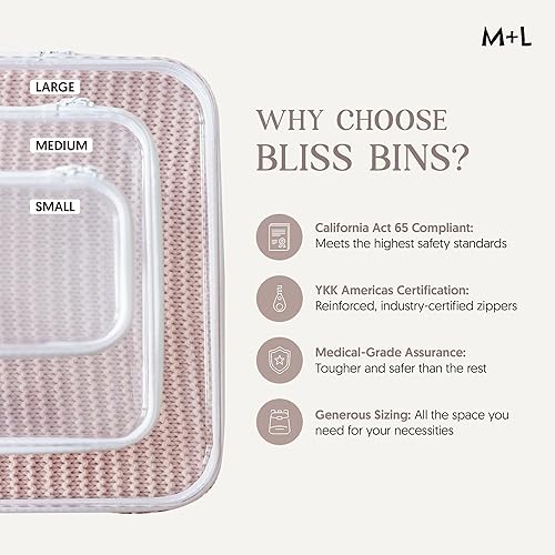 Miniatura 7 de M + L Bliss Bins, arce y alondra, bolsa dura con cremallera, almacenamiento Bliss Bin Barbie, cremallera Bliss, papelera Bliss, almacenamiento de