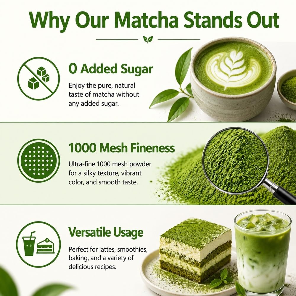 Uroczyste pałeczki w proszku Matcha, mielona, ​​parzona zielona