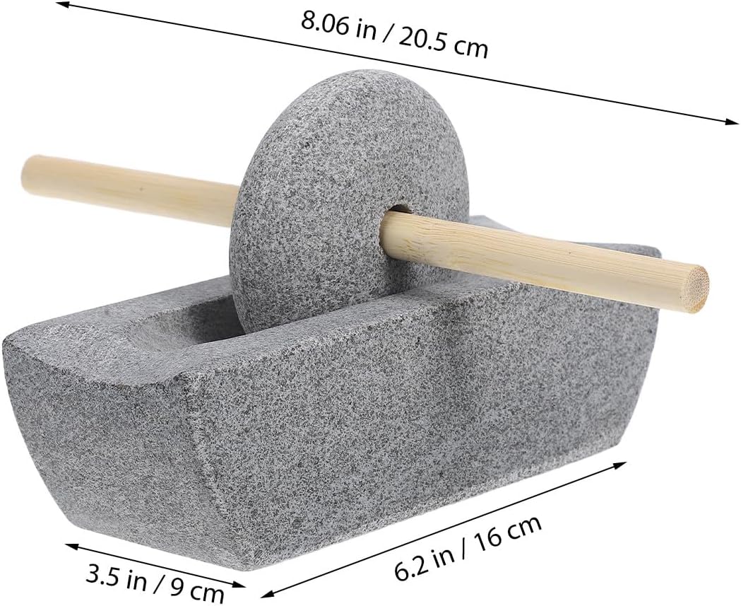 Traditional Hand Crank Stone Mill Grinder 12cm Small Manual Spice Crusher for Kitchen Coffee Bean and Tea Powder Grinding