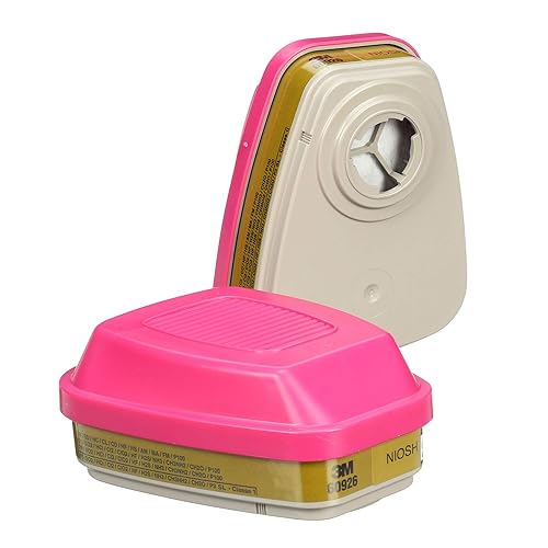 3M - Cartucho / filtro respirador 60926 con protección P100, 1 par; ayuda a proteger contra vapores orgánicos, gases ácidos, amoniaco, metilamina,