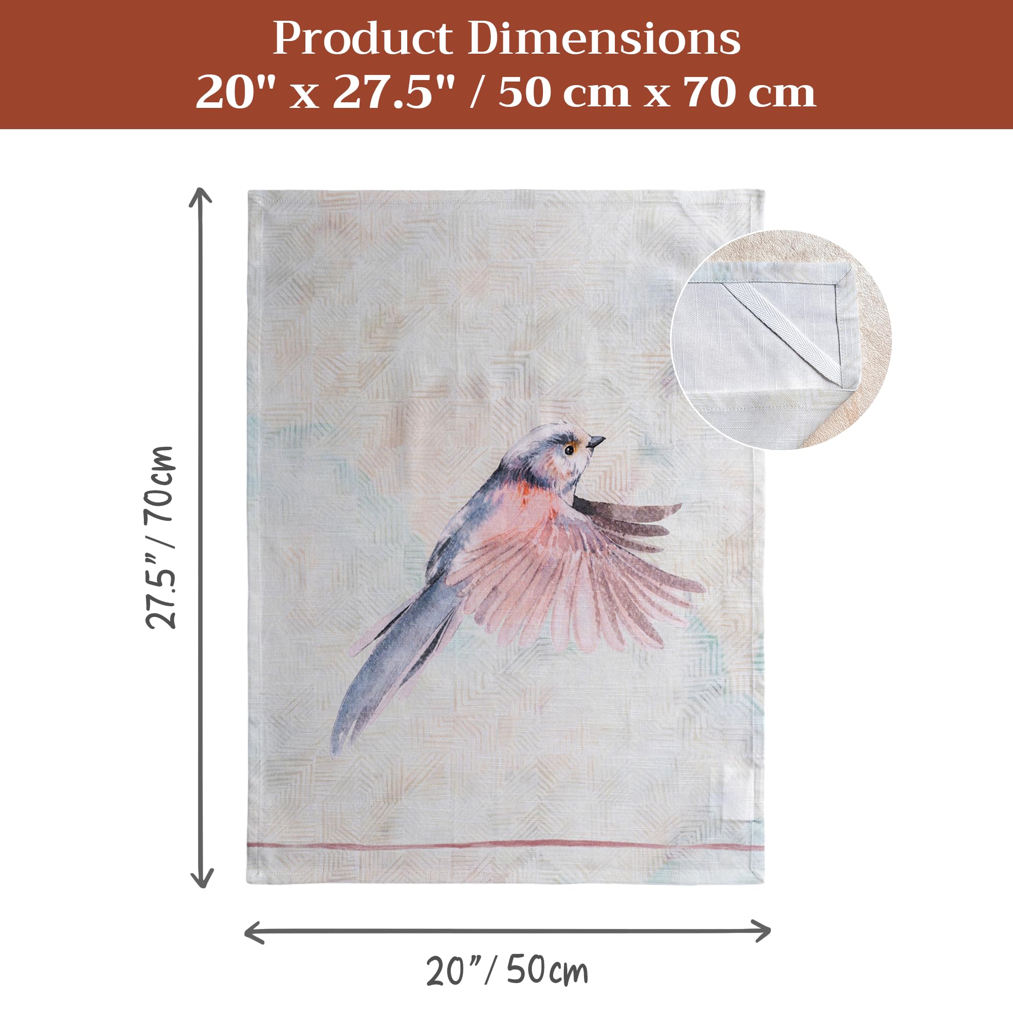 Maison d' Hermine Flying Birds 100% bawełna zestaw 3 wielofunkcyjnych ręczników kuchennych, ręczniki barowe, wiosna/lato (50 cm x 70 cm)