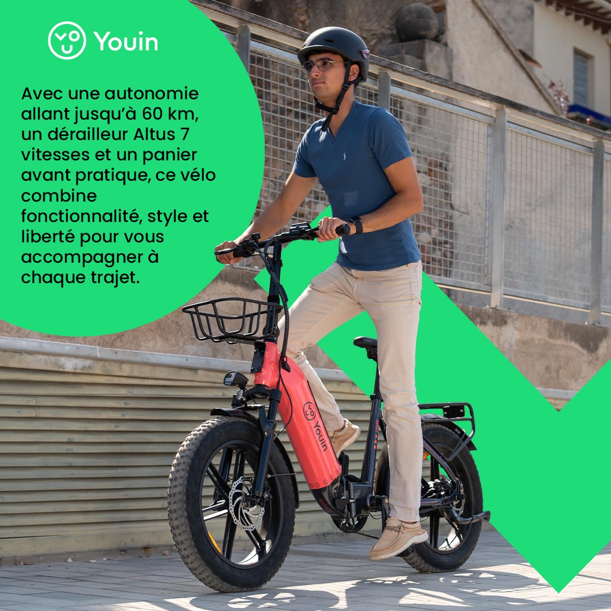 Youin Luxor Pro BK1750 Vélo électrique Pliable Fat 20 Pouces Sangle Carbone Moteur 250 W Batterie Amovible jusqu'à 100 km Freins hydrauliques Écran Couleur Suspension Premium.