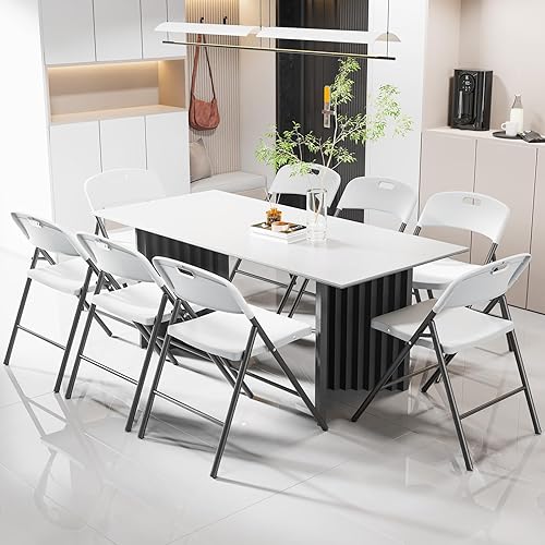 Miniatura 2 de VINGLI Sillas plegables, silla plegable de plástico, capacidad de hasta 350 libras, asientos portátiles para interiores y exteriores, eventos,