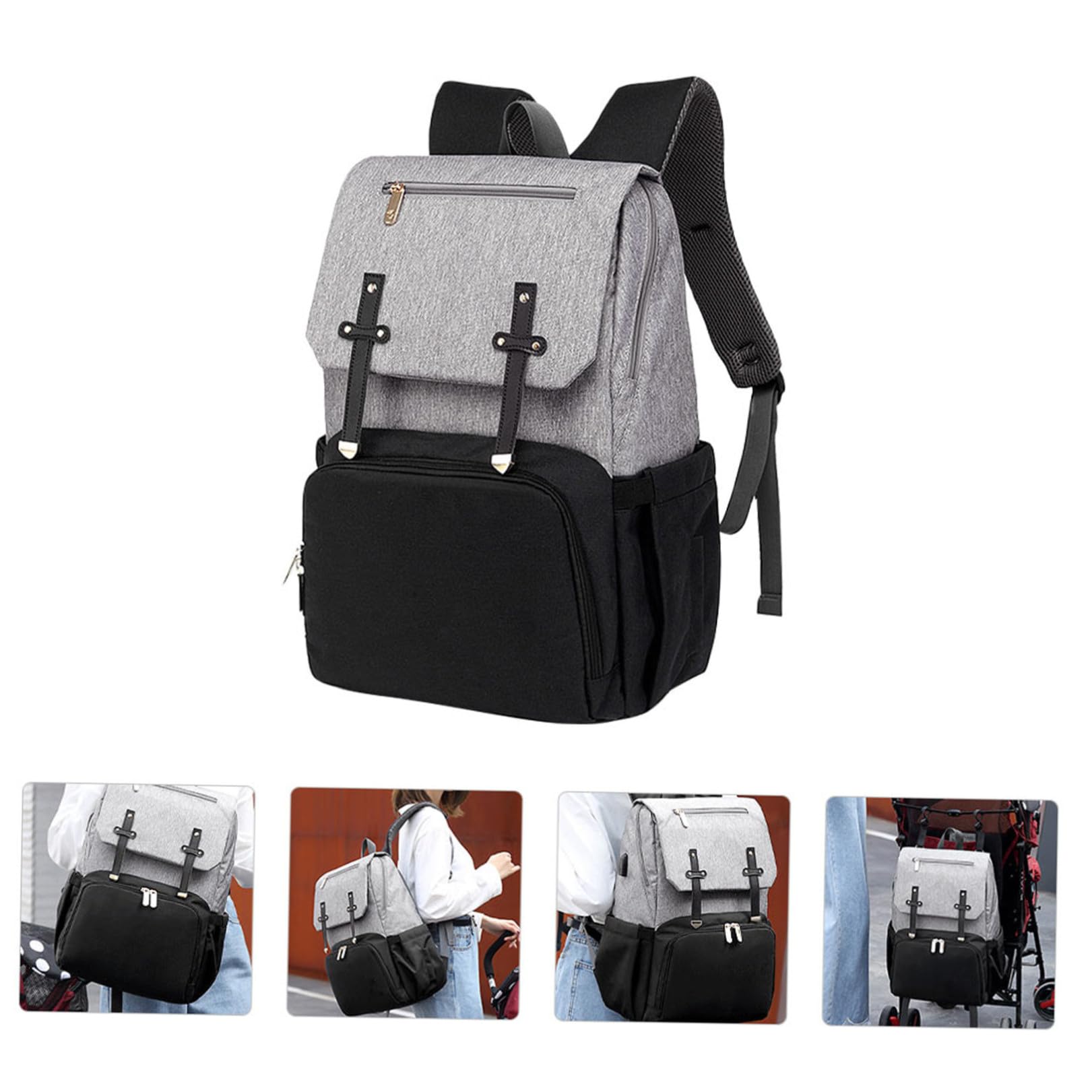 Multifunktionsrucksack für Mama aus Oxford Stoff Verschleißfest und Große Kapazität zum Reisen und Einkaufen mit Doppelte Schultertasche