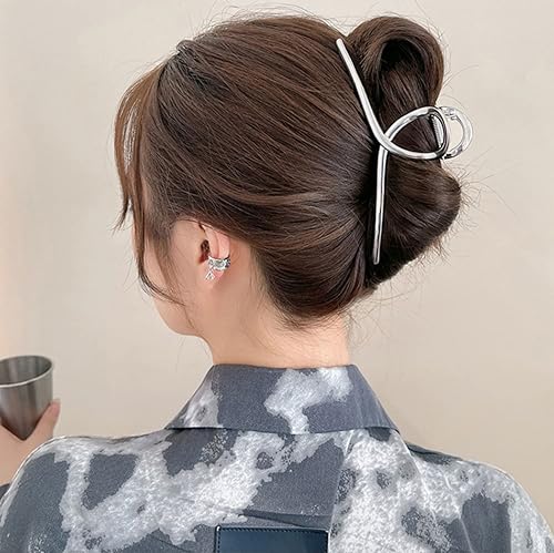 Miniatura 5 de Paquete de 6 pinzas grandes para cabello grueso, pinzas de metal extra grandes de 5.3 pulgadas para mujer, pinzas grandes para cabello grueso y