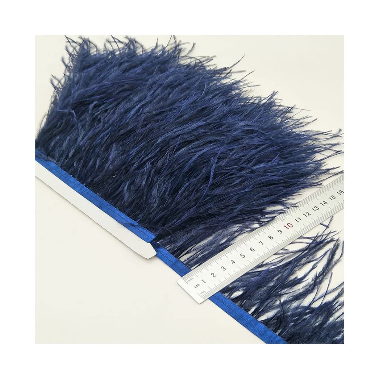 Ruban plumes autruche vert menthe 10-15 cm accessoire couture déguisement