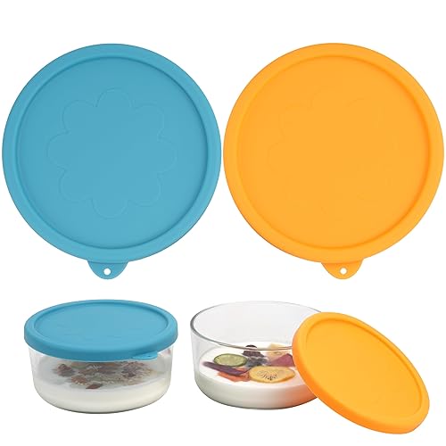 2 Packs Silicone Replacement Bowl Lids for Ultimate 1-Quart Glass