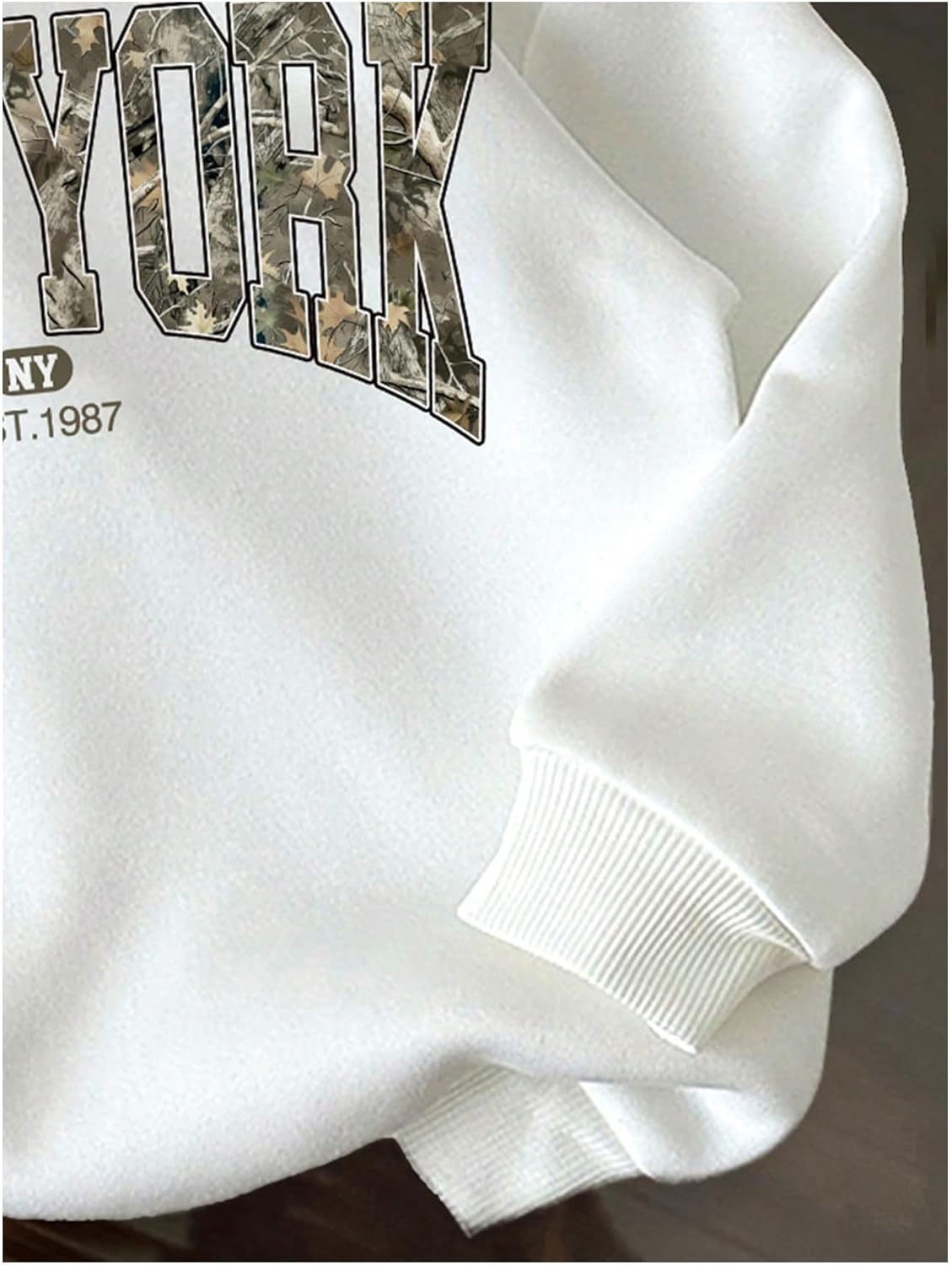 COZYEASE Girl's Letter Camo Graphic Hooded Sweatshirt Long Sleeve Drop Shoulder Hoodie 2025 Fall Outfits Pullover Tops - Image 5