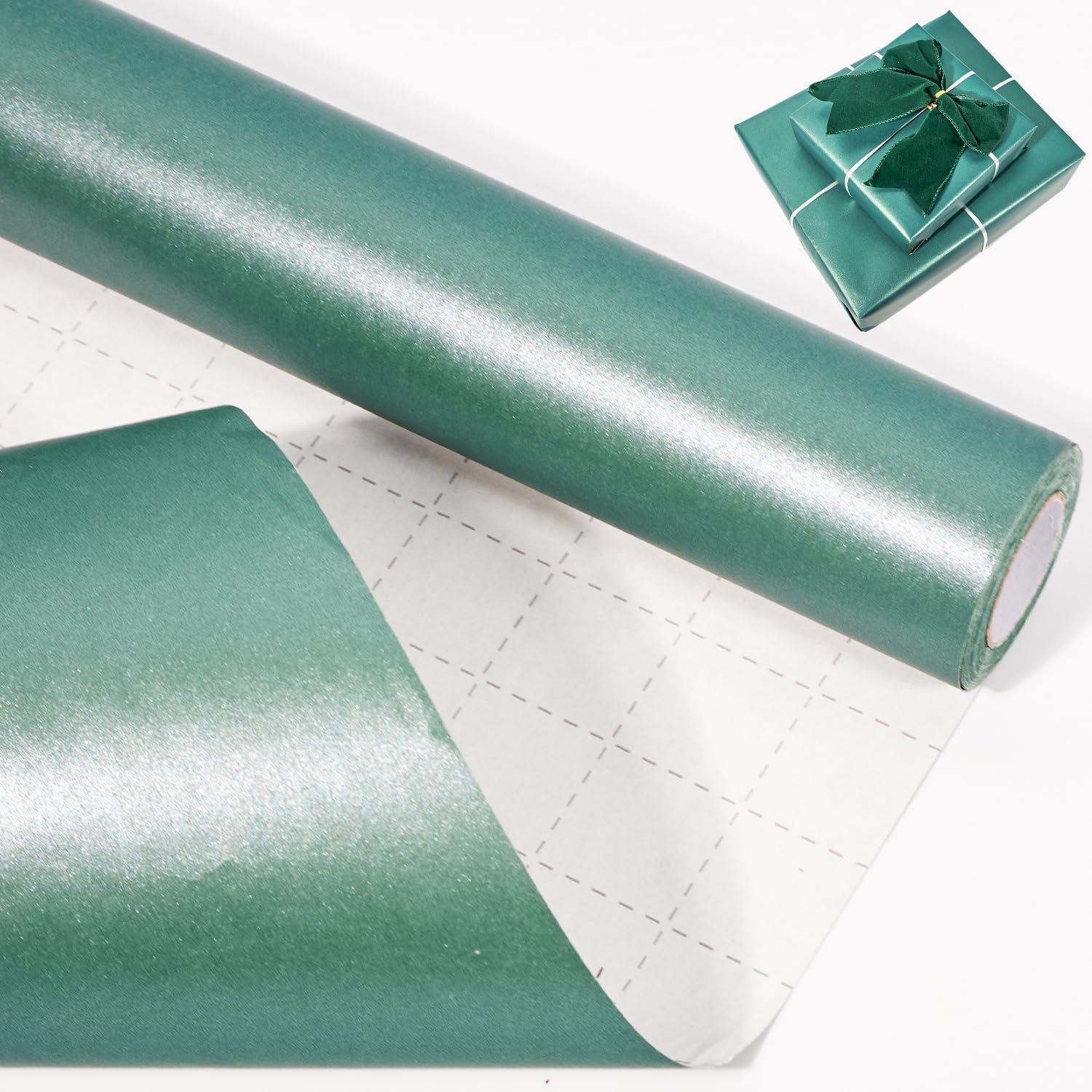 Green Wrapping Paper Roll,43cm*10m Pearly Lustre Green Wrapping Paper, Pearlescent Kraft Gift Wrap Paper for Birthday,Party,Wedding,Christmas,Festive Decorations,DIY Crafts