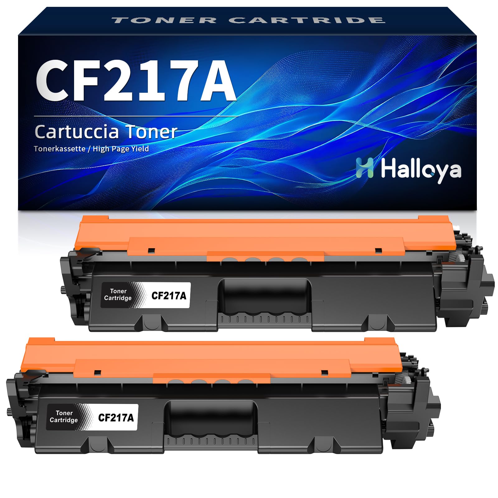 Halloya CF217A Toner Compatibile per HP 17A CF217A Cartuccia di Toner per LaserJet Pro M102a M102w, LaserJet Pro MFP M130fw MFP M130nw MFP M130fn MFP M130a Stampante(2 Pack)