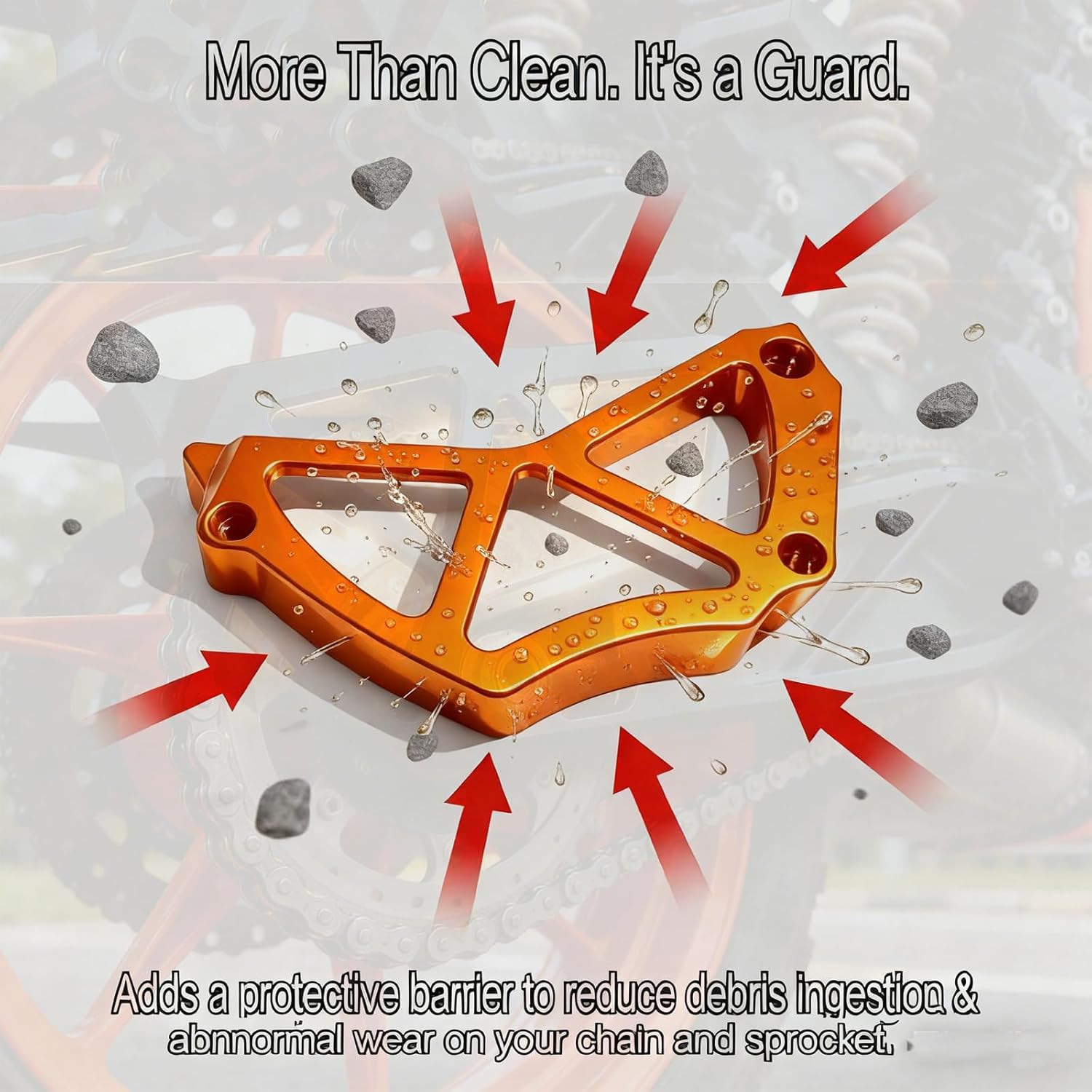 Orange Sprocket Cover Chain Guard Case Saver Compatible with KTM 690 Enduro R,790/890 Duke 2018 2019 2020 2021 2022 2023,790/890 Adventure S & R 2021-2023