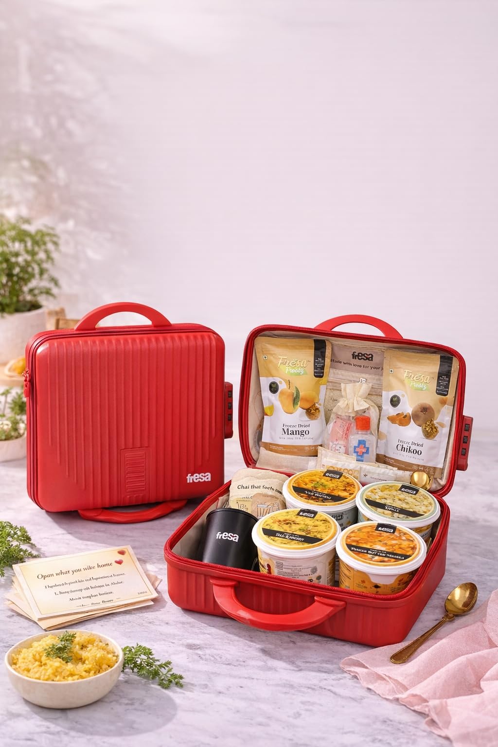 Fresa Foods Travel Abroad Kit, Ready-to-Eat Meals with Snacks and Essentials, Vegan, Gluten-Free, No Preservatives NEW (Red)-image-25