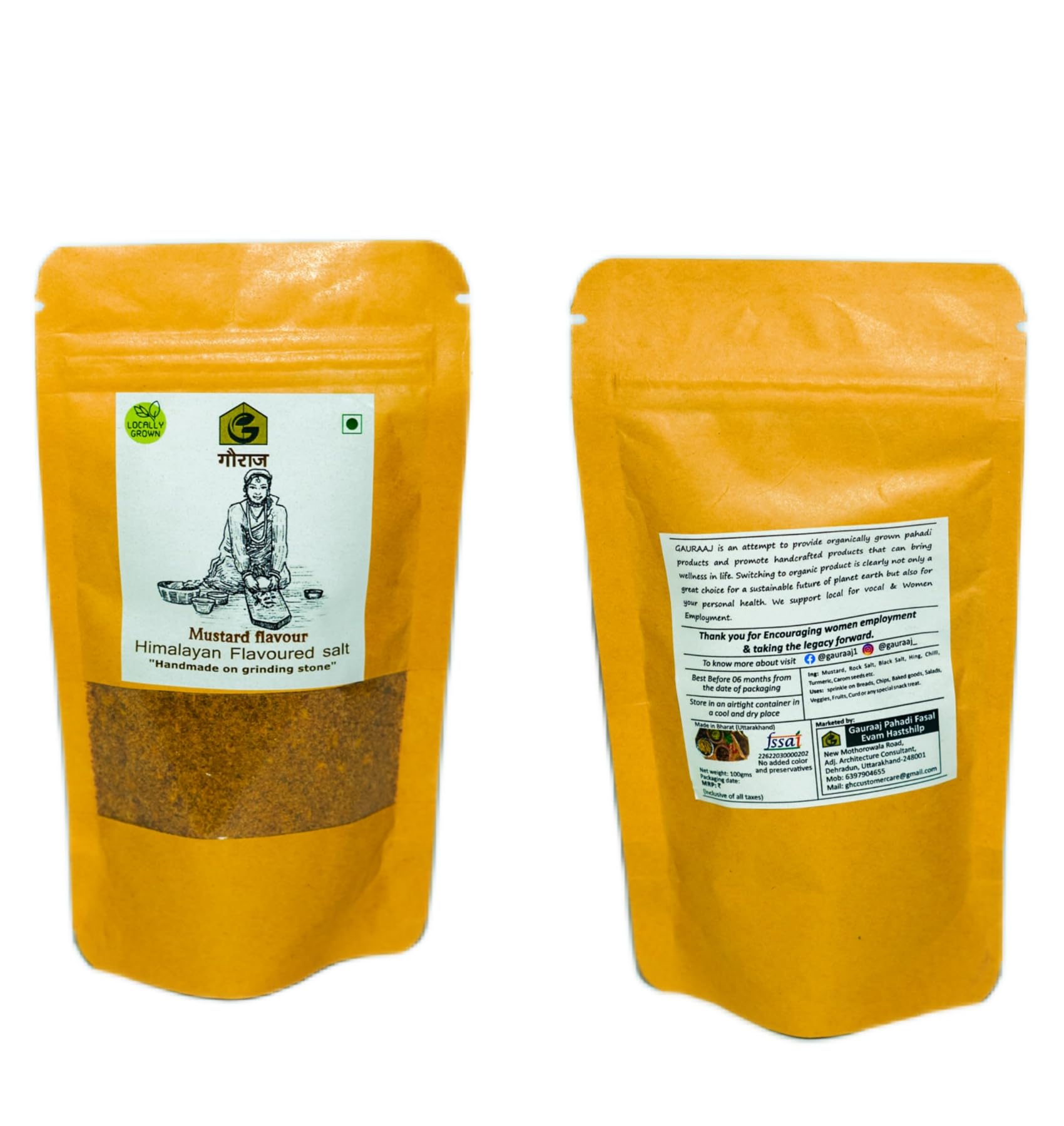 Gauraaj Handgrounded Mustard Flavored Salt – 250g | Organic Himalayan Pahadi Pisyu Loon Seasoning | Perfect for Spicing Up Your Dishes | No Preservatives & Chemical Free | Sourced from Uttarakhand - Image 2 thumbnail