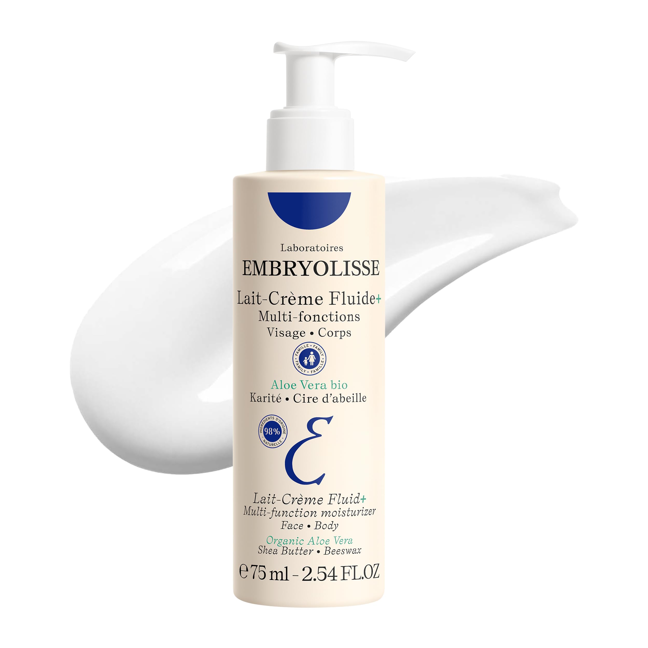 EmbryolisseLait-Crème Fluid+ Face & Body Cream, Multi-Use Lightweight Moisturizer with Shea Butter & Aloe Vera. Fast Absorbing, For All Skin Types