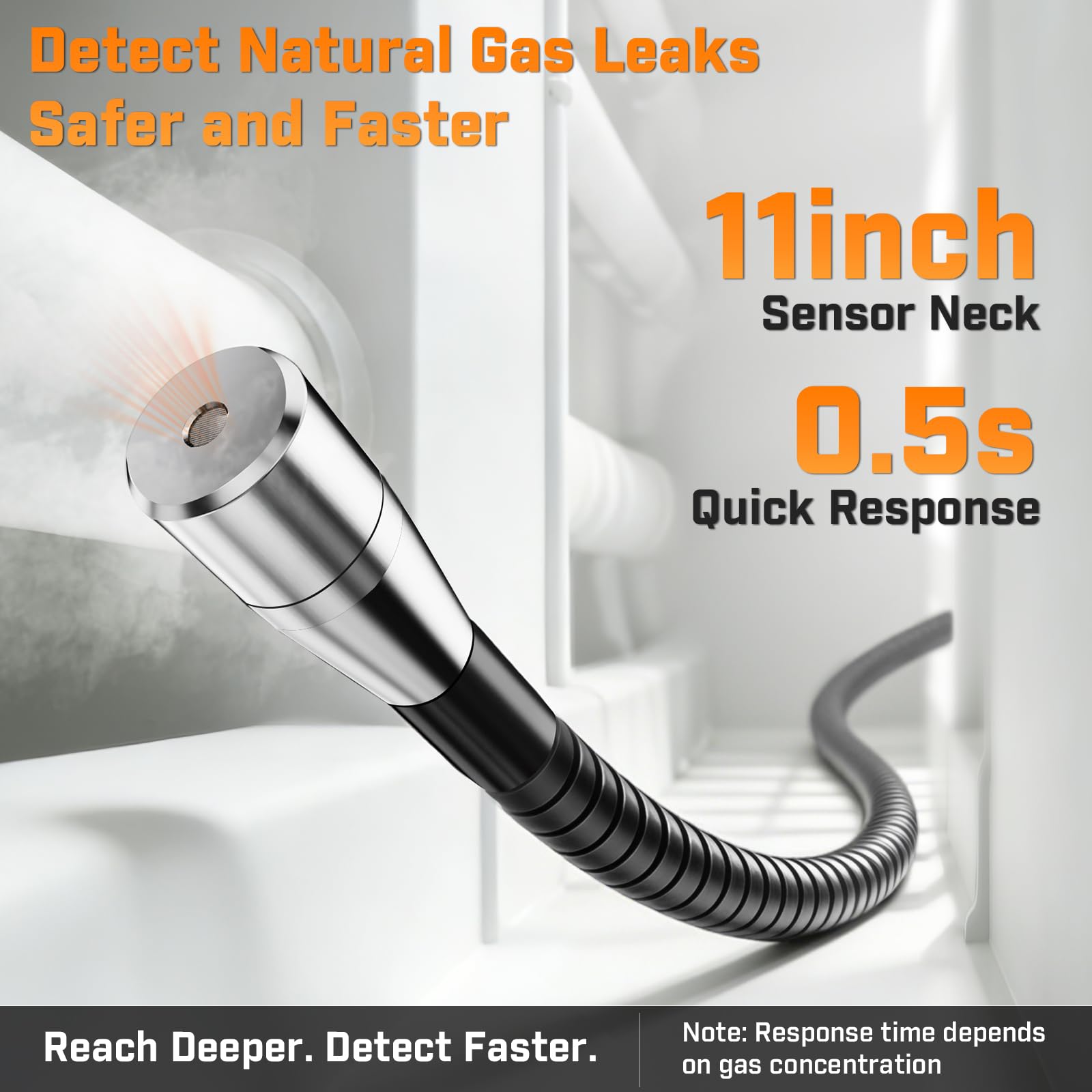 Detector de fugas de gas natural, detector de gas con alarma audible y visual, detector de fugas de gas para propano, metano para el hogar o industrial y RV