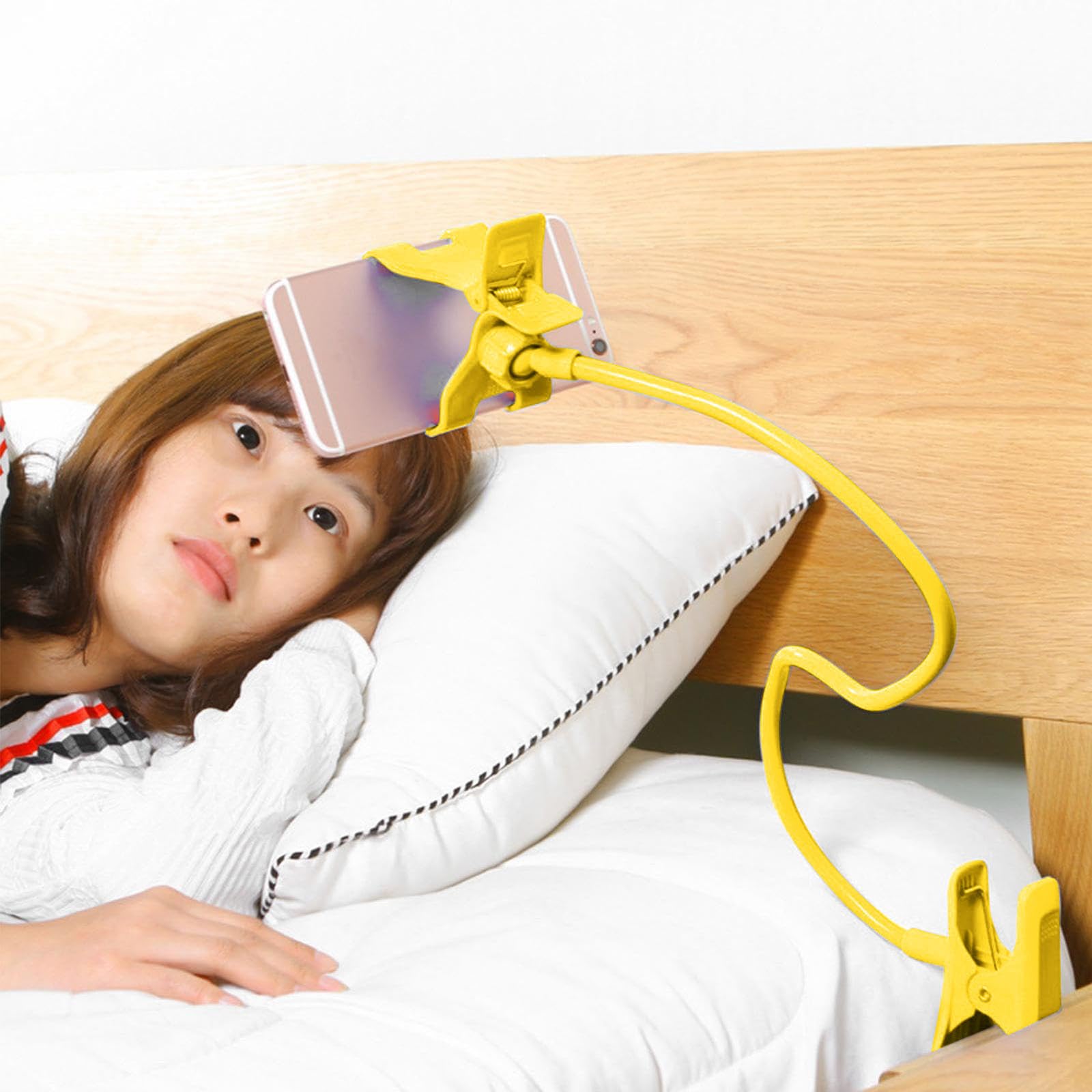 Support Smartphone Universel Support Tablette Et Smartphone Col De Cygne - Bras Flexible 100cm, Rotation 360°, Pince Réglable Bras Flexible Selfie Cuisine