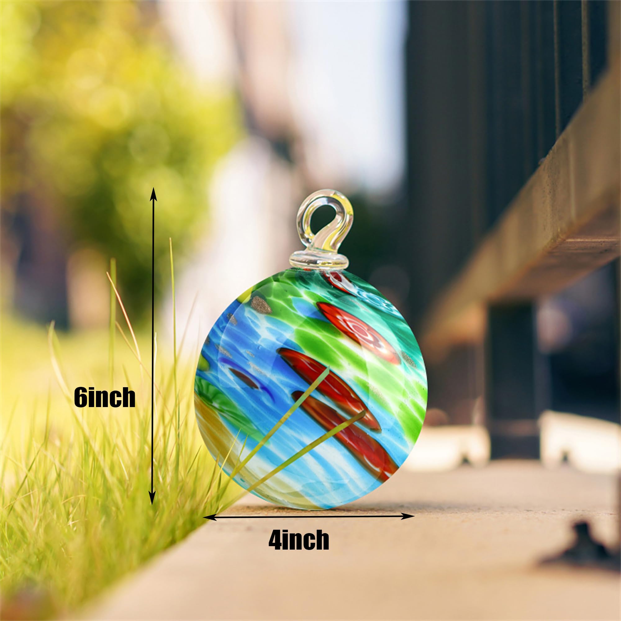 Boules de jardin en verre à suspendre - Décoration d'intérieur ou d'extérieur - 15,2 cm
