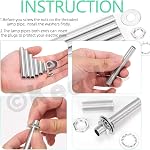 Keadic 140Pcs M10 Lamp Repair Hardware Assortment Set W Nuts Washers, 20/30/40/50/60/70/80mm Zinc Plated Hollow All Threaded Lamp Pipe for Chandelier Ceiling Light (1.0 Pitch)