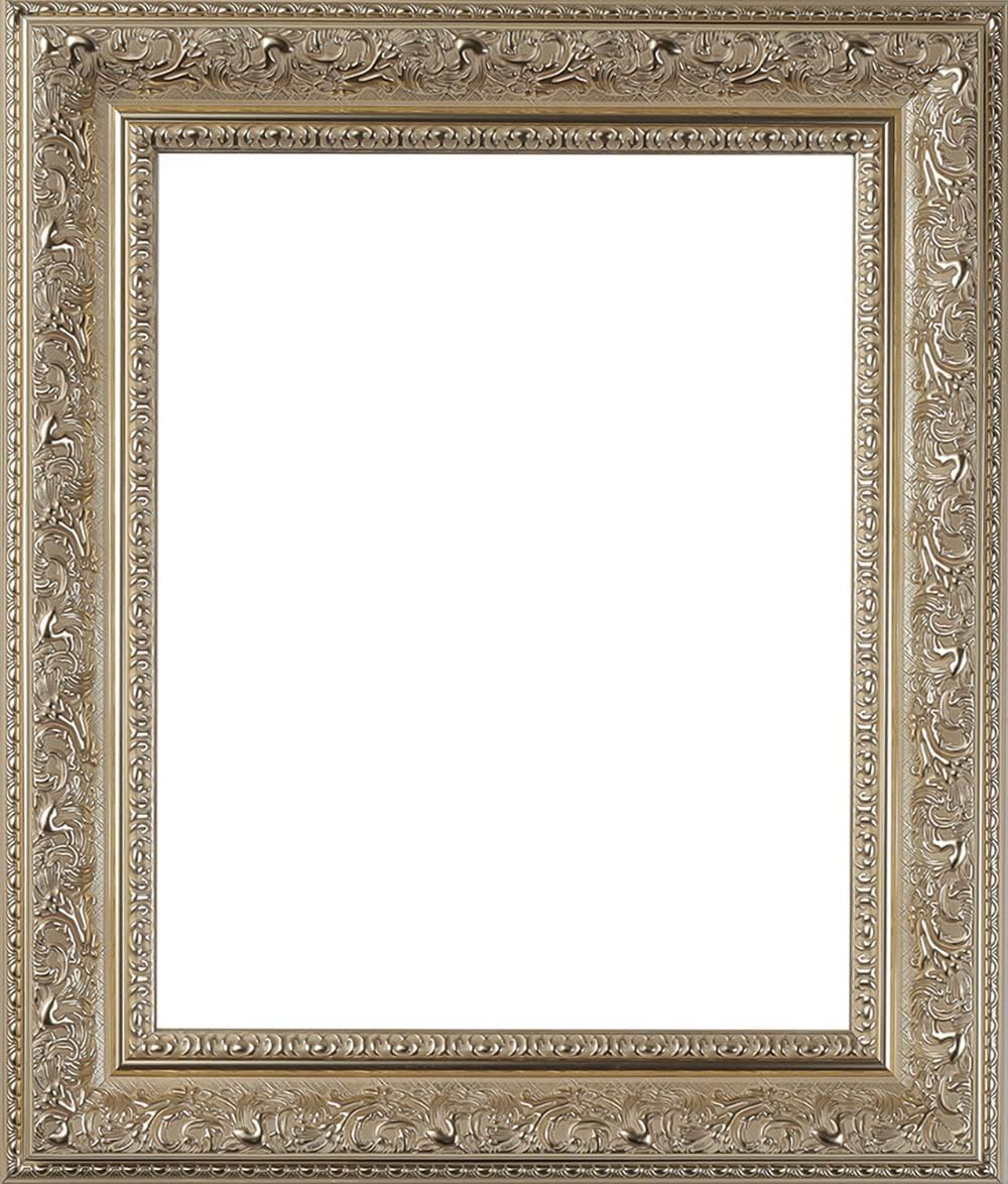 Picture Frames 16x20 Frames 3-1/2" 16x20 Poster Frame,16 x 20 Silver Picture Frame for Wall Mounting, Large Frame Ornate 20x 16 Canvas Oil Painting Frames Gothic Vintage Antique Luxury 3348 .Baroque Wood Alternative-Polystyrene for Photo,Diploma,Puzzle,TV