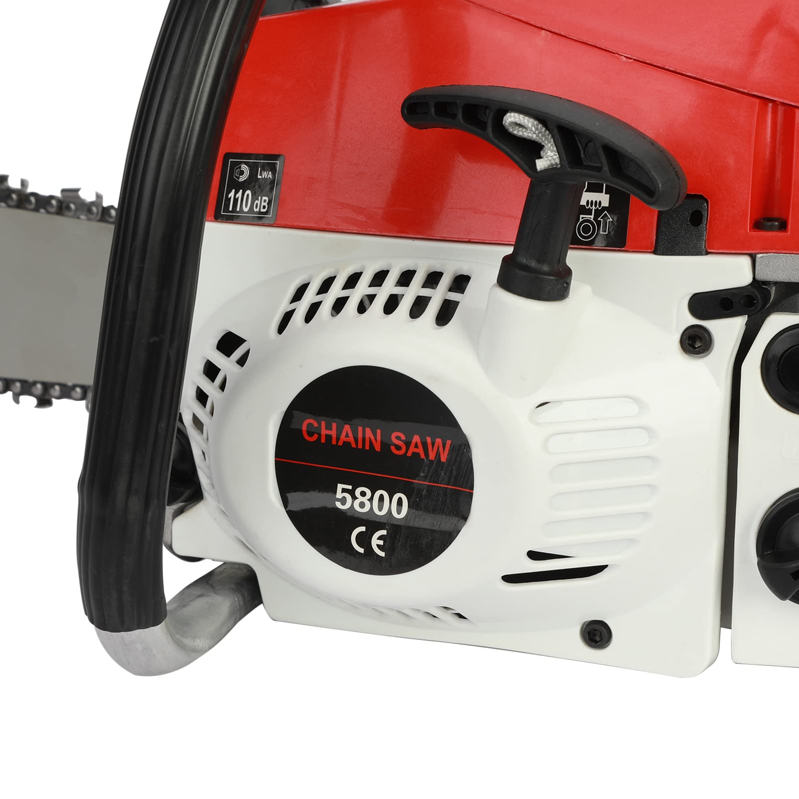 Motosierra térmica de 58 CC, podadora térmica profesional con guía de cadena de 14 pulgadas, para poda de árboles, limpieza y mantenimiento de jardines, granjas y espacios verdes