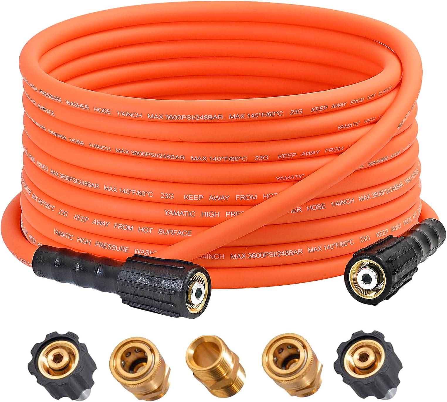 Generac 6621 Pressure Washer Hose, 30Feet x 1/4Inch Flexible and Durable, Ideal
