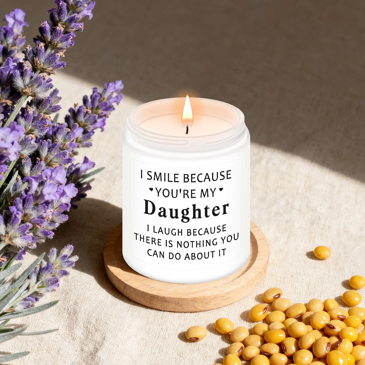 Homsolver Daughter Gifts from Mom Dad, Birthday Mothers Fathers Day Christmas Gifts, You're My Daughter Scented Candle - Image 5